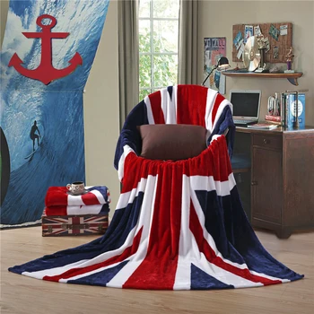 Anglijos ir Amerikos vėliava Šiltas Tingus Antklodė Koralų vilnos Flanelė Oro Kondicionavimo sistema Antklodės Lovos Antklodė