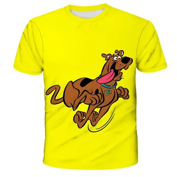 Animacinis Scooby-Doo 3D Spausdinami trumpomis Rankovėmis T-shirt Sukurta animacinių filmų Jaunimo laisvalaikio Vaikams Viršuje Harajuku negabaritinių marškinėliai
