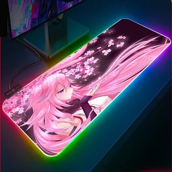 Anime Žlugimo 3 Yae Sakura RGB Rožinė Pelės Mygtukai Žaidimų Priedai Nešiojamas spalvotu LED Rožinė Mergaitė, Klaviatūra, Žaidimų Stalas Kilimų Mat