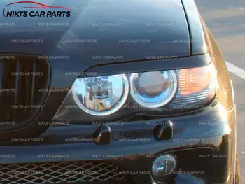 Antakiai ant žibintai atveju BMW X5 E53 2003-2006 m. ABS plastiko cilia blakstienų liejimo apdailos automobilių tuning optikos reikmenys
