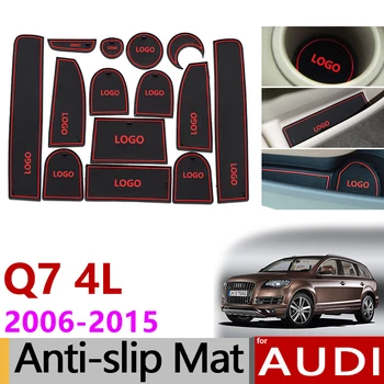 Anti-Slip Gumos Vartų Angą Taurės Kilimėlis Audi Q7 4L 2006 - S line LOGO Priedai 2007 m. 2008 m. 2009 m. 2010 m. 2011 m. 2012 m. 2013 m. m. 1