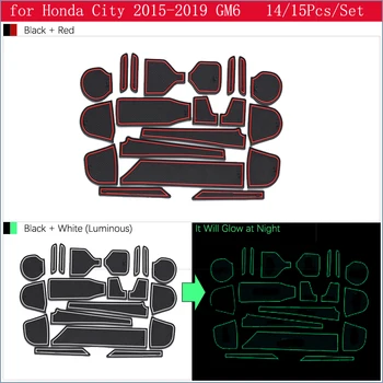Anti-Slip Gumos Vartų Angą Taurės Kilimėlis Honda City 2016 2017 2018 2019 GM6 Durų Groove Kilimėlis, Priedai, Automobilių Lipdukai