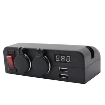 AOC4100 3-in-1 Cigarečių Degiklio Lizdą ir USB Automobilinis Įkroviklis & Voltmeter Multi-funkcija Cigarečių Degiklio Moterų Lizdas