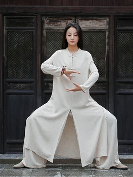 Aransue Pavasarį Ir Rudenį 2020 M. Moteris Lino Chalatas, Naujas Produktas Originalus Retro Kinų Dzeno Arbata Suknelė Tai Ji Drabužiai