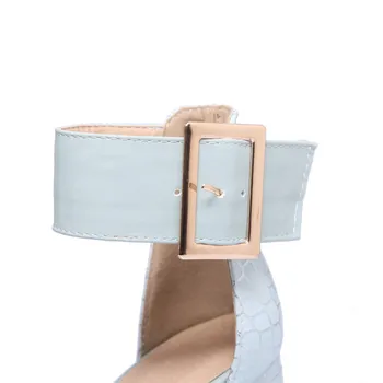 ASUMER rausva balta šviesiai mėlyna vasaros mados ponios batai sagtis aikštėje kulno atsitiktinis prom batai elegantiški aukštakulniai moterų sandalai