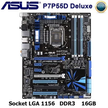 Asus P7P55D Deluxe LGA 1156 Core i7/Core i5 Intel P55 DDR3 16GB Darbalaukio P7P55D Deluxe Asus P7P55D P55 Mainbaord Panaudota