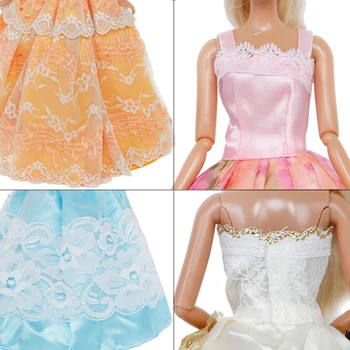 Atsitiktinis 5 Vnt. Rankų Darbo Suknelė, Vestuvės Suknelė Princesė Sijonas Drabužius Barbie Lėlės, Lėlių Priedai Kūdikių Vaikams Žaislų Rinkinys