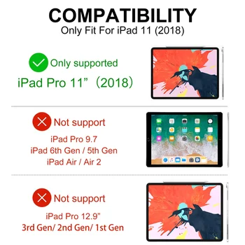 Atsparus smūgiams Šarvai Sunkiųjų Atveju, iPad 11 2018 Saugus Silicio+PC Back cover For iPad Pro 11 Gumos Sunku Apsaugoti odą Stovėti atveju