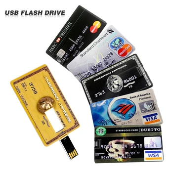 Atsparus vandeniui USB Flash Drive, Pen Drive 4GB 8GB 16GB 32GB 64GB Banko Kredito Kortelės Formos Memory Stick pendrive u disko 