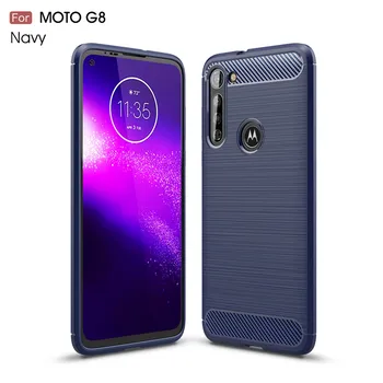 Atveju, Motorola Moto G8 Telefono Dangtelis Moto G8 atsparus smūgiams Minkštos TPU Sušukuoti Atgal Atveju, Motorola Moto G8 Fundas
