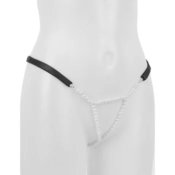 Atviro Šakumo Kelnaitės Moteris Skaistybės Dirželius Crotchless Kelnaitės Pearl Sex Apatinis Trikotažas Mini Micro Bikini G-String Apatinis Trikotažas Femme