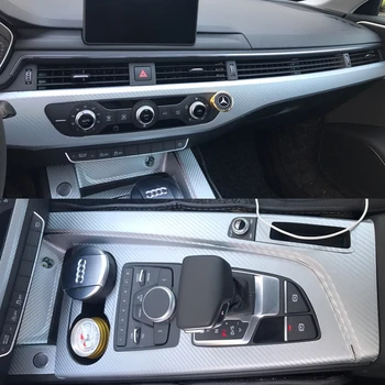 Audi A4 A5 B9 2017-2019 Interjero Centrinis Valdymo Pultas Durų Rankena (3D/5D Anglies Pluošto Lipdukai Lipdukai Automobilio stilius Accessories