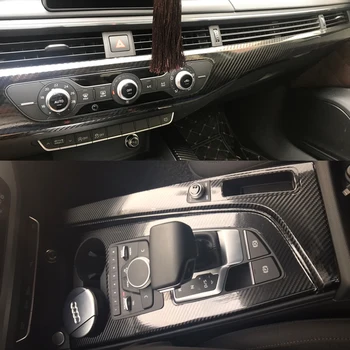 Audi A4 A5 B9 2017-2019 Interjero Centrinis Valdymo Pultas Durų Rankena (3D/5D Anglies Pluošto Lipdukai Lipdukai Automobilio stilius Accessories