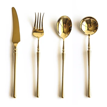 Aukso indai, nerūdijančio plieno peiliai peilis virtuvės reikmenys vakarienė peilis ir šakutė šaukštas stalo įrankių rinkinį su priešpiečių dėžutė rinkinys