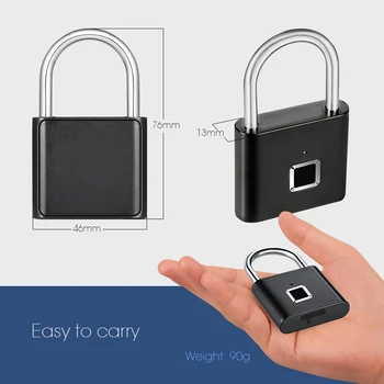 Aukso Saugumo Durų Užraktas Smart Keyless USB Įkrovimo pirštų Atspaudų Spynos Spintelę Sporto Mokyklos Cinko lydinio Metalo App Užraktas