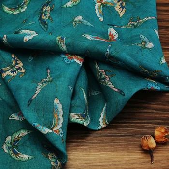 Aukštos klasės drugelis ramės (kiniškosios dilgėlės) spausdinti medvilnės audinio Vestuvinė Suknelė Tiulio Sijonas Medžiagos, audiniai kratinys kumas telas por metro