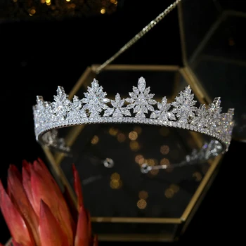 Aukštos Klasės Elegantiškas Kubinis Cirkonis Tiara Bridal Crown Princess Tiara Vestuvių Plaukų Aksesuarai, Didmeninė Išplėsta Versija Karūna