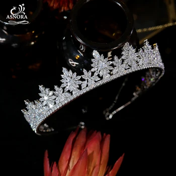Aukštos Klasės Elegantiškas Kubinis Cirkonis Tiara Bridal Crown Princess Tiara Vestuvių Plaukų Aksesuarai, Didmeninė Išplėsta Versija Karūna
