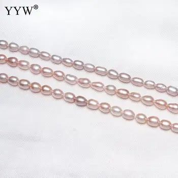 Aukštos Kokybės Dirbtiniu būdu išaugintų Ryžių Gėlavandenių Perlų Karoliukus, gamtinių 4-5mm Maždaug 0,8 mm Parduodami Kryptis
