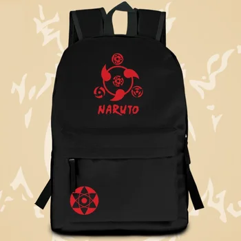 Aukštos Q Unisex Anime NARUTO Uchiha Sasuke Kuprinė mokinių kuprinė Uzumaki Naruto Atsitiktinis Preppy Mokyklos Kakashi kelioniniai krepšiai