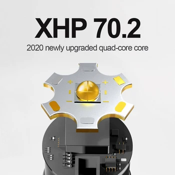 Aukštus Liumenų XHP70.2 Galingas žibintuvėlis fakelas USB Įkrovimo High Power LED flash šviesos 18650 26650 Baterija Lempos XHP50.2