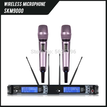 Aukščiausios kokybės SKM9000 2 kanalų imtuvas dual karaoke tiesa įvairovę, belaidis mikrofonas SKM 9000 mic-live etapas rodyti