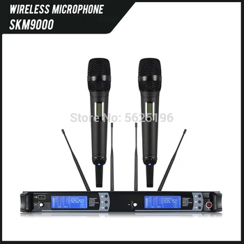Aukščiausios kokybės SKM9000 2 kanalų imtuvas dual karaoke tiesa įvairovę, belaidis mikrofonas SKM 9000 mic-live etapas rodyti