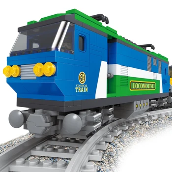 AUSINI Geležinkelio Lokomotyvų Klasikinio Traukinio Blokai Žaislai Berniukams, Statybos Miesto Geležinkelio Vagono Modelis Plytos Vaikų Žaislas