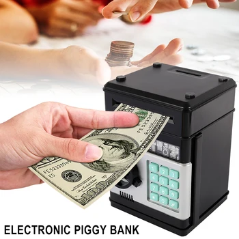 Automatinis Elektroninių Piggy Bank ATM Slaptažodį Monetos Taupymo Saugiam Dėžutės Vaikams, Mini Indėlių Banknotų Pinigų Taupymo Mašina Skaitiklis