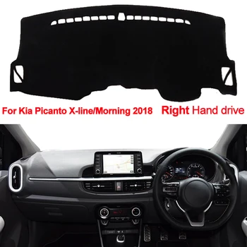 Automobilio prietaisų Skydelio Dangtelis Kia Picanto X-line / Ryte 2018 galiniu langu Brūkšnys Kilimėlį, Pagalvėlę, kiliminė danga Padengti Auto Mygtukai Kilimas Saulės Pavėsyje Dashmat