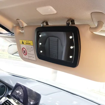 Automobilio Saulės Skydelio LED Makiažo Veidrodėliai Auto Saulės Skydelis HD Interjero Makiažo Veidrodėliai Automobilis Su 6 LED Žibintai ir Pirštu T ai Jungiklis