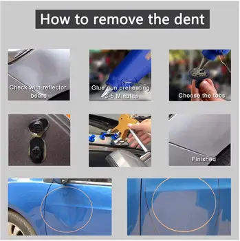 Automobilio Įrankiai Paintless Dent Repair Kit Car Dent Kamščiatraukis su Klijais Kamščiatraukis Rankena Šalinimo Rinkinys dent Paslaugos, Įrankių Šalinimo Įrankis