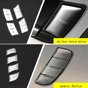 Automobilių Optikos Automobilių Durų Atrakinimas Sėdynės Reguliuoti atminties Mygtuką, apdailos Dangtelį Sitcker Apdaila Audi A6 C7 Auto Interjero Priedai