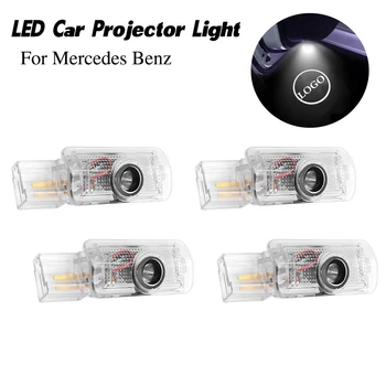 Automobilių Sveiki atvykę Šviesos diodų (LED Auto Durų Šviesos Logotipas Lazerinio Projektoriaus Lempa Emblema Dvasios Luces Mercedes AMG R GL ML Class W215 W164 X164