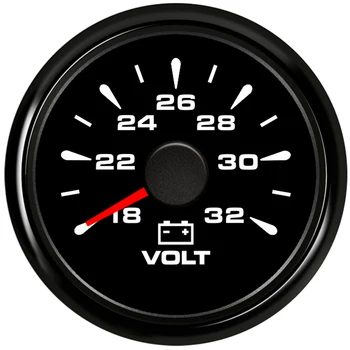 Automobilių Voltmeter Jūrų Laivu Volt Matuoklis Matuoklis 18-32V signalo Automobilis, Sunkvežimis, Motociklas KETURRATIS, 9-32V Įvairių spalvų šviesą