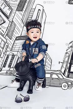 Avezano Fotografijos Foną, Baby Shower Vaikas Berniukas Gimtadienio Komiksų Superherojus Miesto Statybos Automobilio Fone Fotostudija