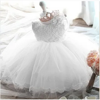 Baby Balta Suknelė Drabužius Naujagimių Mergaičių Gėlėti Promenadzie Suknelė Chalatai Gimtadienio Rožinė Kūdikio Krikštynos 6 Mėnesių Vestidos Infantis