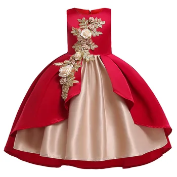 Baby girl išsiuvinėti princesė suknelė vestuves vaikams drabužių bamblys mergina vaikų kalėdinių kostiumų vestido comunion