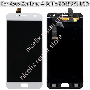 Balta Juoda Asus Zenfone 4 Selfie ZD553KL LCD ekranas, Stebėti, Liesti Ekrano Skydelis su skaitmeninis keitiklis Priekinio Stiklo Surinkimo dalys
