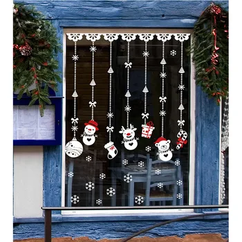 Baltas Kalėdų Dekoracijas Sniego Durų, Langų Lipdukai Kambarį Bedroon Vitrina PVC, atsparus Vandeniui Sienų Lipdukai 60*90CM