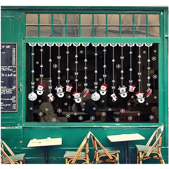 Baltas Kalėdų Dekoracijas Sniego Durų, Langų Lipdukai Kambarį Bedroon Vitrina PVC, atsparus Vandeniui Sienų Lipdukai 60*90CM