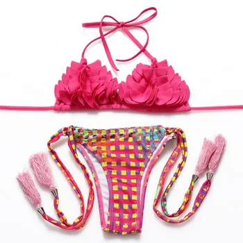BANDEA Seksualus Bikini maudymosi Kostiumėliai Moterims, Push Up maudymosi kostiumėlį Tvarstis Bikini Komplektas Brazilijos Vasaros Paplūdimio Maudymosi Kostiumai moterų Biquini Spausdinti