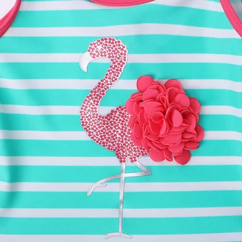 BAOHULU Vaikų Suknelė Gėlių Flamingas Mergaičių Maudymosi kostiumai Vienas Gabalas Dryžuotas Bodysuit Vaikai Paplūdimio Plaukti Kostiumas Maudymosi Kostiumas