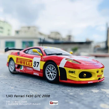 Bburago 1:43 2008 m. Leidimas kietais viršeliais Ferrari f430 GT2 lenktynių modelis, modeliavimas automobilio modelį lydinio automobilių žaislas vyrų kolekcija dovana