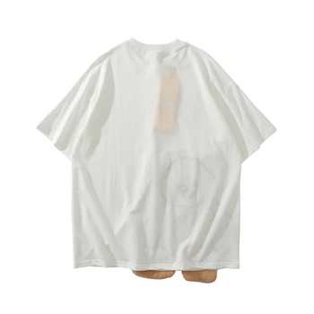 Bebovizi trimatis Siuvinėjimo Lokys Harajuku T Shirt Mens Hip-Hop Streetwear Medvilnės marškinėliai Negabaritinių Kawaii Viršūnės