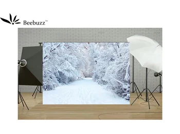 Beebuzz foto fonas balto sniego fone žiemą