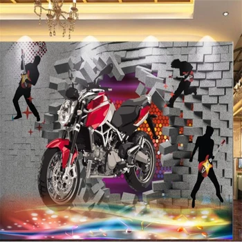Beibehang Užsakymą sienos freskos skaldyti sienos motociklo pramonė namų puošybai sienos dokumentų namų dekoro 3d tapetai ant sienos