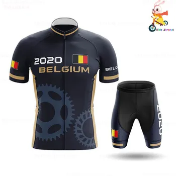 Belgija 2021 Quick Dry Vaikai Dviračių Džersis Nustatyti, Juoda Vaikų Dviračių Drabužiai Berniukams, Mergaitėms, Vasarą Dviračiu Dėvėti Drabužiai ciclismo