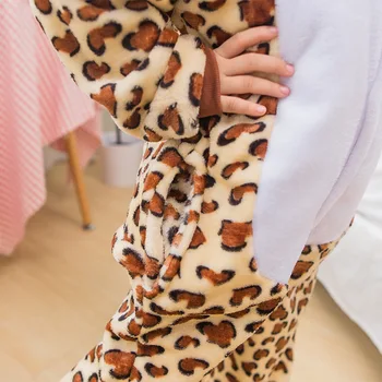 Berniukas, Mergaitė Pižama Vaikams Unisex pijamas Leopard Vaikas Animacinių filmų Gyvūnų Cosplay Pyjama Onesie Sleepwear Hoodie