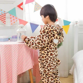 Berniukas, Mergaitė Pižama Vaikams Unisex pijamas Leopard Vaikas Animacinių filmų Gyvūnų Cosplay Pyjama Onesie Sleepwear Hoodie